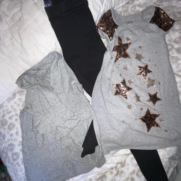 GAP KIDS blouse . Justice sequence. childrens place size 12 leggings . 3pc girls - Picture 7 of 13